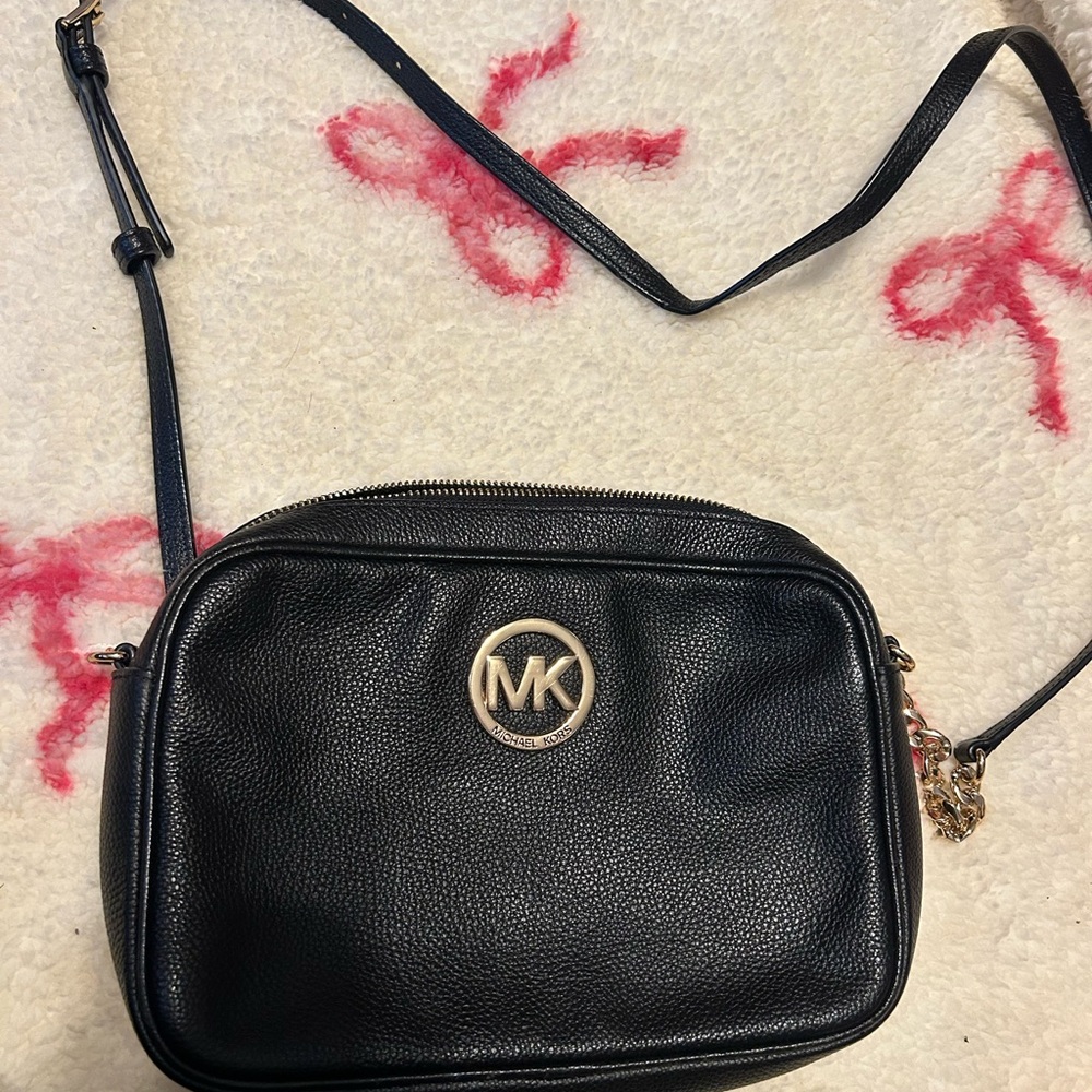 Michael Kors Black Leather Crossbody Bag